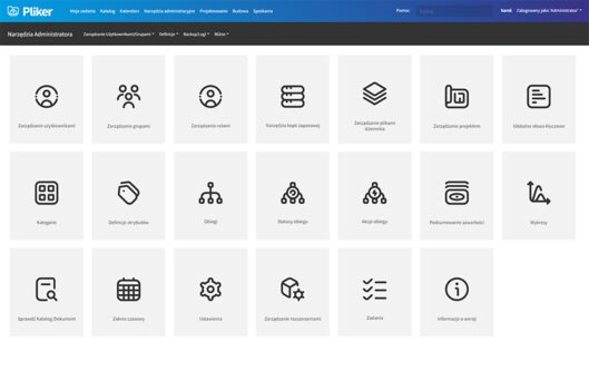 Pliker: project administrator panel
